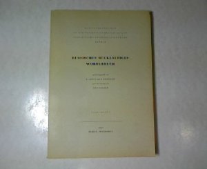 Russisches rückläufiges Wörterbuch. Slavistische Veröffentlichungen des Osteuropa-Instituts der Freien Universität Berlin Band 13.