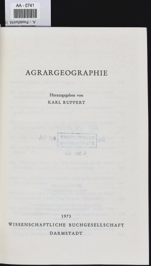 gebrauchtes Buch – Agrargeographie.