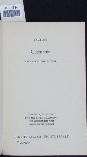 gebrauchtes Buch – Cornelius Tacitus – Germania.