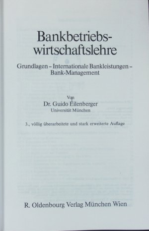 Bankbetriebswirtschaftslehre.