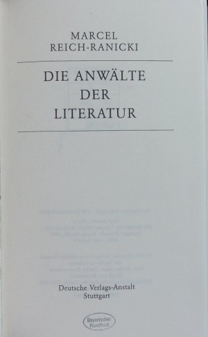 gebrauchtes Buch – Marcel Reich-Ranicki – Die Anwälte der Literatur.