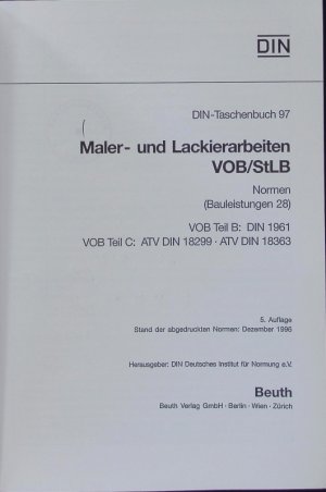 Maler- und Lackierarbeiten VOB, StLB.