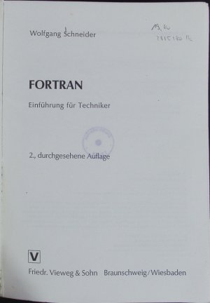 gebrauchtes Buch – Wolfgang Schneider – FORTRAN.