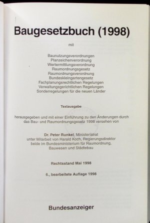 Baugesetzbuch (1998).