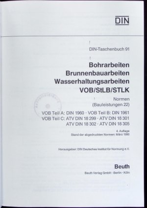 Bohrarbeiten, Brunnenbauarbeiten, Wasserhaltungsarbeiten VOB, StLB, STLK.