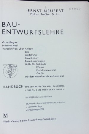 Bauentwurfslehre.