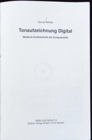 Tonaufzeichnung digital.