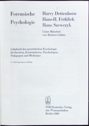 Forensische Psychologie.