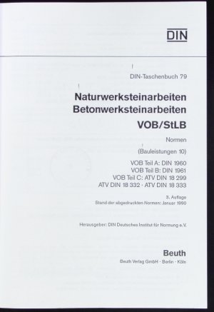 Naturwerksteinarbeiten, Betonwerksteinarbeiten VOB, StLB.