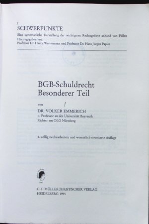 BGB - Schuldrecht, besonderer Teil.