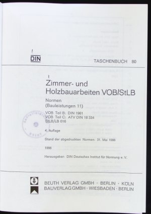 Zimmer- und Holzbauarbeiten VOB, StLB.