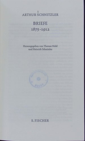 gebrauchtes Buch – Arthur Schnitzler – Briefe: 1875 - 1912.