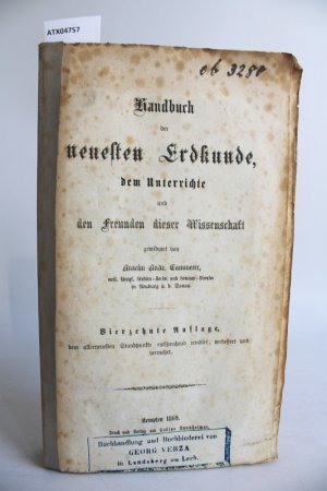 antiquarisches Buch – Cammerer, Anselm Andr – Handbuch der neuesten Erdkunde, dem Unterricht und den Freunden dieser Wissenschaft gewidmet.