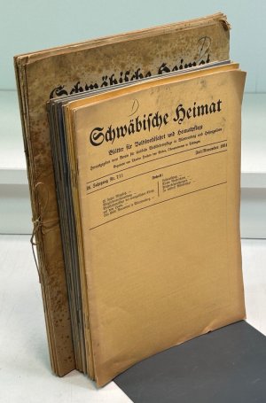 Schwäbische Heimat. Blätter für Volkswohlfahrt und Heimatpflege. Konvolut von 30 Heften aus den Jahren 1921 - 1931.