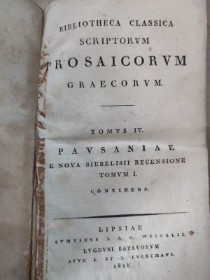 Bibliotheca classica scriptorum prosaicorum graecorum. Tomus IV - VI. Pausaniae e nova Siebelsii recensione Tomum I - III. Continens.