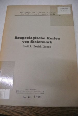 antiquarisches Buch – Hauser, A. und W – Baugeologische Karten von Steiermark. Blatt 4: Bezirk Liezen.