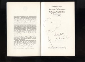 Aus dem Leben eines Erfolgsschriftstellers : Geschichten. Auf der Titelseite signiert und mit kleiner Zeichnung versehen von Michael Krüger Fischer ; […]