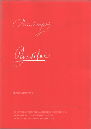 Bayreuther Festspiele Programmheft 1 1988 Parsifal