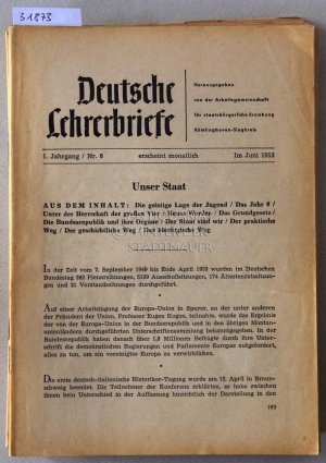 antiquarisches Buch – Deutsche Lehrerbriefe. (17 Hefte 1953-1955, 4 Beilagen)