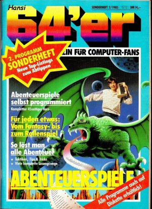 gebrauchtes Buch – 64er 2. Programm Sonderheft 2 / 1985 Abenteuerspiele / Neue Top-Listings zum Abtippen