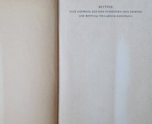 antiquarisches Buch – Eine Auswahl aus den Schriften und Briefen der Bettina von Arnim-Brentano – Bettine