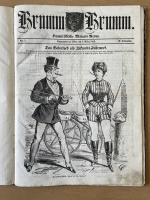 Brumm-Brumm. Humoristische Monats-Revue. (2. Jahrgang: Nr. 3 - Nr. 12 März bis Dezember 1869 = 10 Hefte )