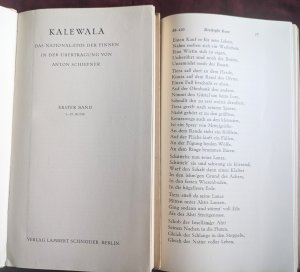 Kalewala [Kalevala]. Das Natinal-Epos der Finnen. Erster Band 1-25 Rune, Zweiter Band 26-50 Rune in der Übertragung von Anton Schiefner