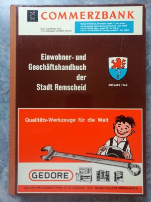 Adressbuch Remscheid 1963 - Einwohner- und Geschäftshandbuch Remscheid aller volljährigen Einwohner mit Lüttringhausen und Lennep, Einwohnerbuch