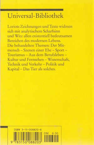 gebrauchtes Buch – Loriot – Menschen, Tiere, Katastrophen