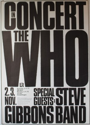 The Who, Poster, Plakat, Concert, Tour, Live, 1975, Stuttgart, Günther Kieser