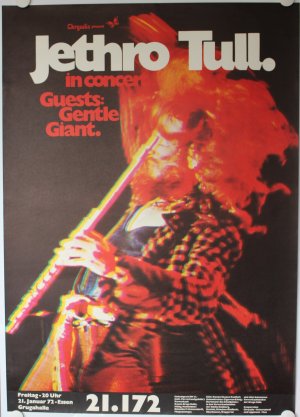 Jethro Tull in Concert, Poster, Plakat, Konzert, Live, Essen, 1971, Kieser