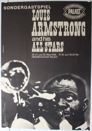 Louis Armstrong Poster, Plakat, Live, Concert, Berlin Friedrichstadt-Palast 1965