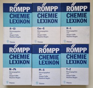 Römpp Chemie Lexikon, 6 Bände, 9. Auflage 1989-1992 (Zustand gut)