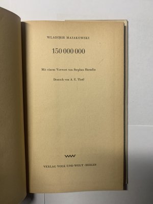 antiquarisches Buch – Wladimir Majakowski – 150 000 000