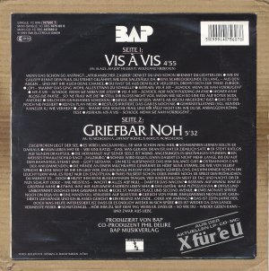 gebrauchter Tonträger – BAP – Via A Vis , (Vinyl Single)