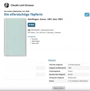 Die eifersüchtige Töpferin / Die Andere Bibliothek Bd. 36