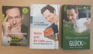 3 Bücher im Konvolut; Die Leber wächst mit ihren Aufgaben + Glück kommt selten allein + Wohin geht die Liebe, wenn sie durch den Magen durch ist?