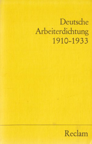 gebrauchtes Buch – Günter Heintz – Deutsche Arbeiterdichtung 1910-1933