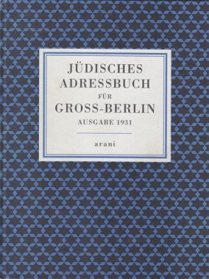 Jüdisches Adressbuch für Gross-Berlin 1931