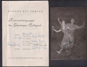 Stunde des Tanze. Kammertanzgruppe Staatsoper Budapest. Gastspiel in der Deutschen Demokratischen Republik. März 1964. (Signiert / Widmung!)