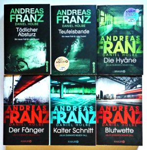 gebrauchtes Buch – Andreas Franz  – Konvolut: 23x Julia Durant, komplett; Jung, blond, tot / Das achte Opfer / Letale Dosis / Der Jäger / Das Syndikat der Spinne / Kaltes Blut / Das Verlies / Teuflische Versprechen / Tödliches Lachen / Das Todeskreuz / Mörderische Tage / Todesmelodie / Tödlicher Absturz / Teufelsbande / Die Hyäne / Der Fänger / Kalter Schnitt / Blutwette / Der Panther / Der Flüsterer / Die junge Jägerin / Todesruf / Der doppelte Tod