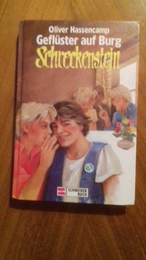 Burg Schreckenstein Band 27 Geflüster auf Burg Schreckenstein. Titelbild und llluatrationen Nikolaus Moras Verlag Schneider 1993 Buchrücken