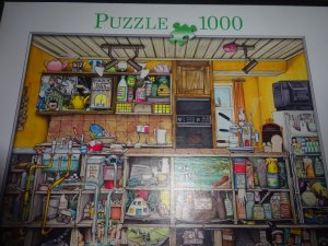 gebrauchtes Spiel – Puzzle "Sonderbare Küche" 1000 Teile, ca. 50x70 cm