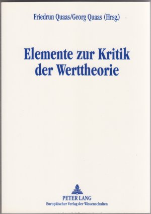 Elemente zur Kritik der Werttheorie