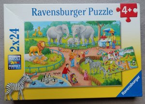 gebrauchtes Spiel – Ravensburger Puzzle; Zoo; 2x24 Teile; ab 4+ Jahren