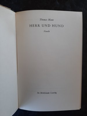 gebrauchtes Buch – Thomas Mann – Herr und Hund. Novelle.