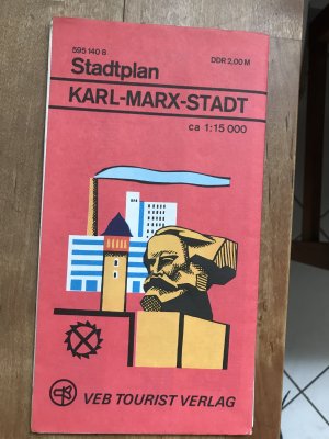 Stadtplan Karl-Marx-Stadt ca.1: 15 000 -9. Auflage 1980 !!