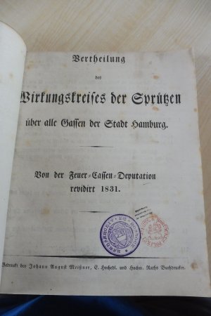 Verteilung des Wirkungskreises der (Feuer)Spritzen über alle Gassen der Stadt Hamburg