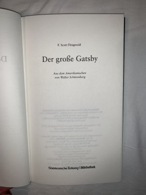 gebrauchtes Buch – F. Scott Fitzgerald – Der große Gatsby