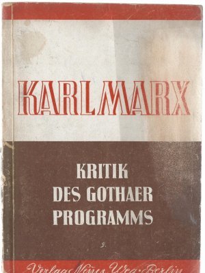 antiquarisches Buch – Karl Marx – Kritik des Gothaer Programms